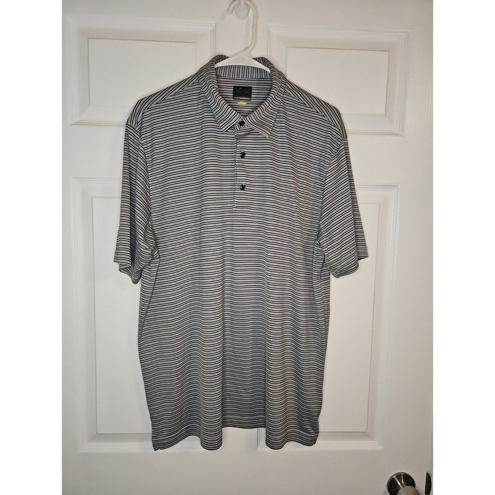 Vintage Greg Norman Polo Shirt Mens XL Striped Golf Polo Sport Golfing 90’s Rare